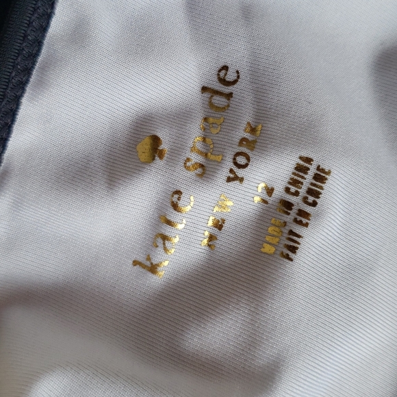 KATE SPADE New York Girls Striped Side Cutout 1 PC Swimsuit Black White sz 12 - Picture 10 of 13